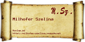 Milhofer Szelina névjegykártya